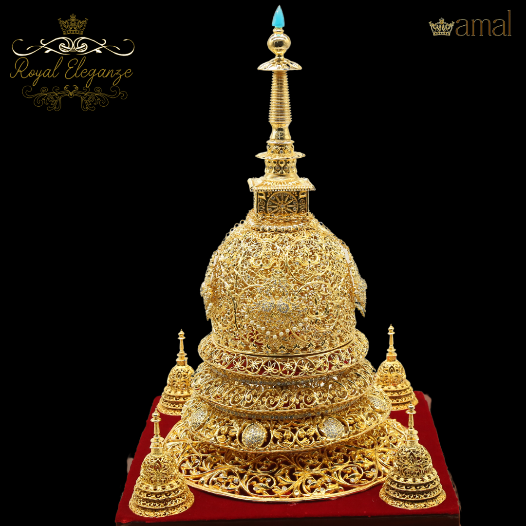 Caving Pagoda Model (With 4 Small Caving Pagoda) -14''