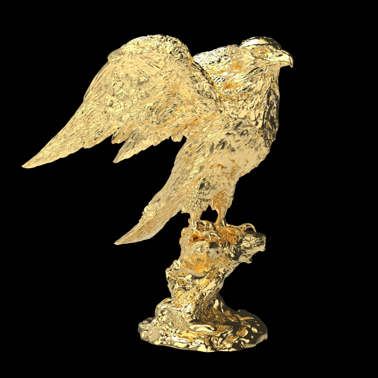 24K Gold Plated Eagle Statue
